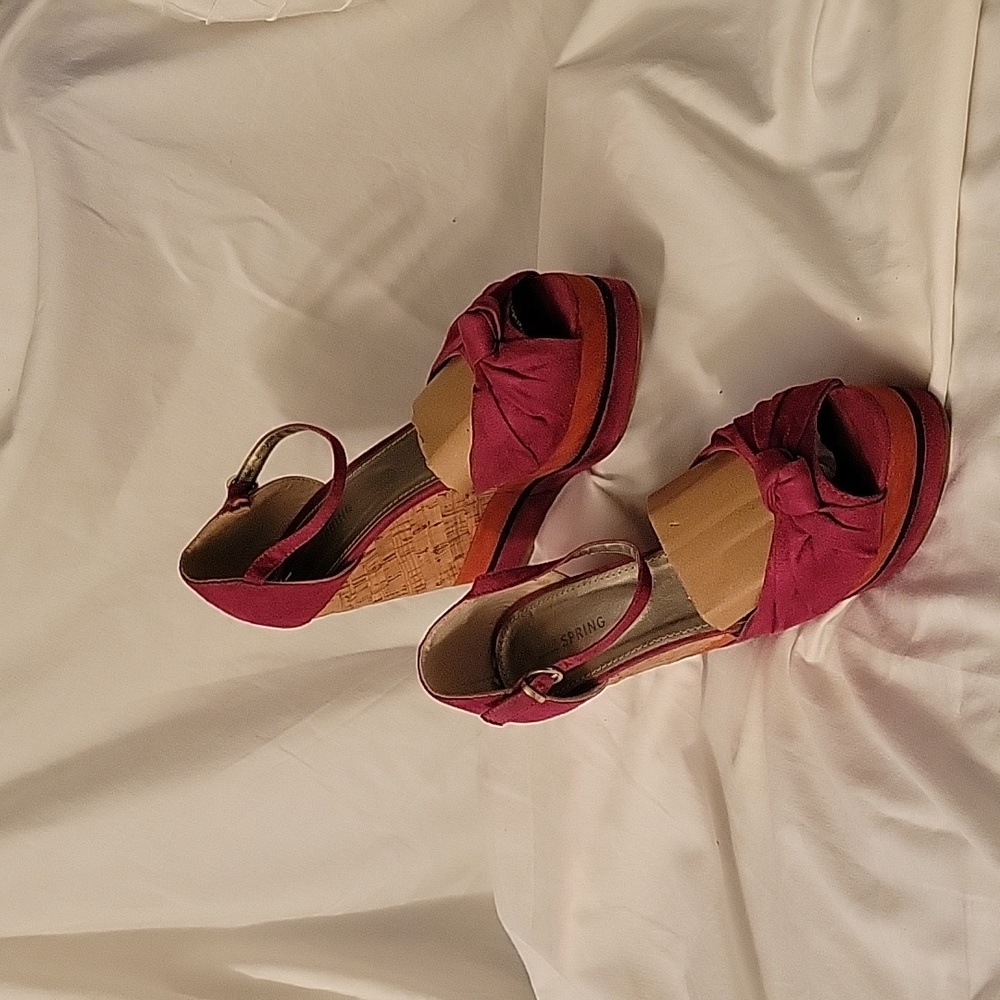 Gently Used Call It Spring 5" Suede Wedge, with Cork heel.